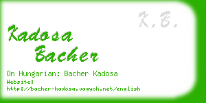 kadosa bacher business card
